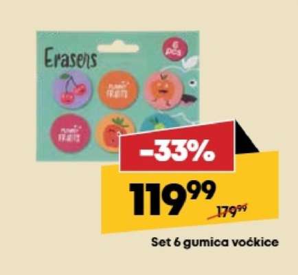 Set 6 gumica voćkice
