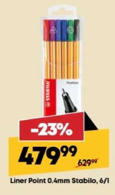 Liner Point 0.4mm Stabilo, 6/1