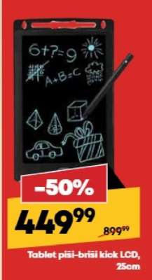 Tablet piši-briši kick LCD, 25cm