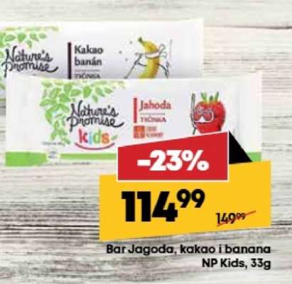 Bar Jagoda, kakao i banana NP Kids, 33g