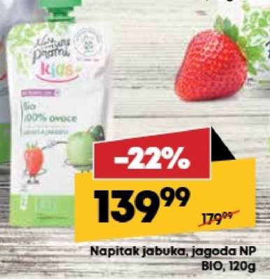 Napitak jabuka, jagoda NP BIO, 120g