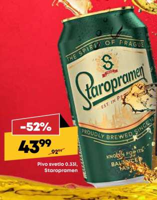 Pivo svetlo 0,33l, Staropramen