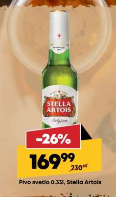 Pivo svetlo 0.33l, Stella Artois