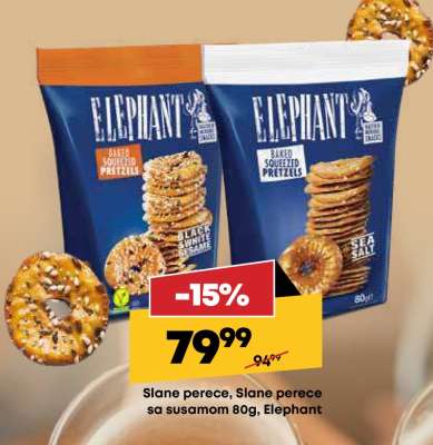 Slane perece, Slane perece sa susamom 80g, Elephant