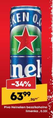 Pivo Heineken bezalkoholno limenka