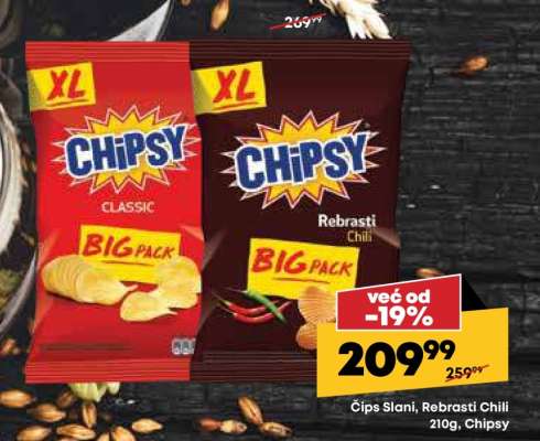 Čips Slani, Rebrasti Chili