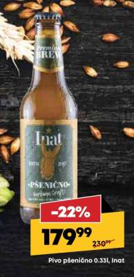 Pivo pšenično 0.33l, Inat