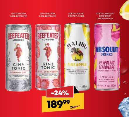 KOKTEL ABSOLUT RASPBERRY LEMONADE 0,25L