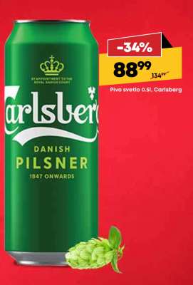 Pivo světlé 0.5l, Carlsberg