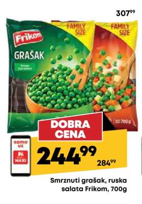 Smrznuti grašak, ruska salata Frikom, 700g