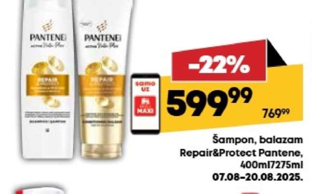 Šampon, balazam Repair&Protect Pantene, 400ml/275ml