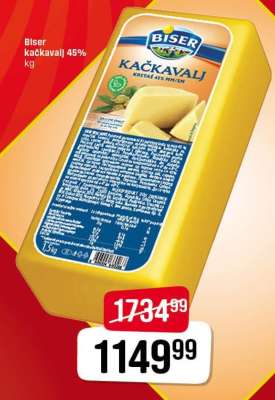 Biser kačkavalj 45% kg