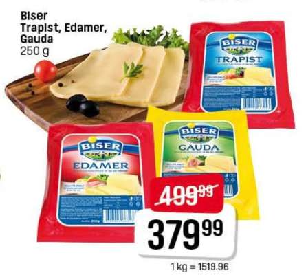 Biser Trapist, Edamer, Gauda