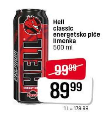 Hell classic energetsko piće limenka