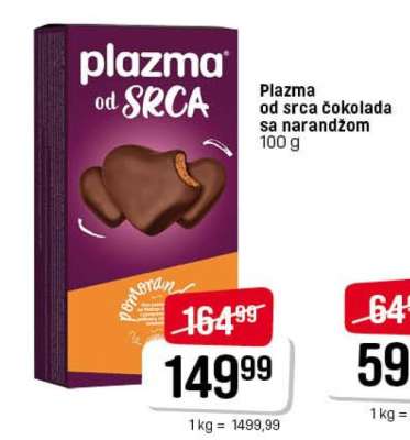 Plazma od srca čokolada sa narandžom