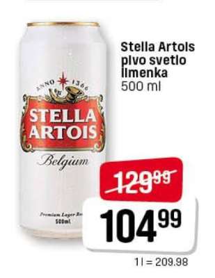 Stella Artois pivo svetlo limenka 500 ml