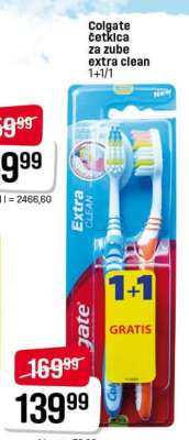 Colgate Četkica za zube Extra clean 1+1