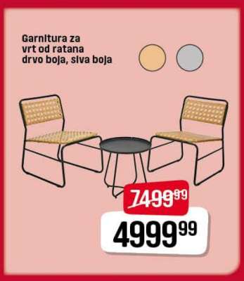 Garnitura za vrt od ratana