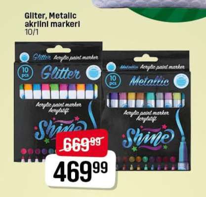 Glitter, Metallic Acrylic Markers