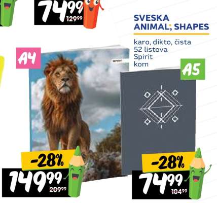 SVESKA ANIMAL; SHAPES