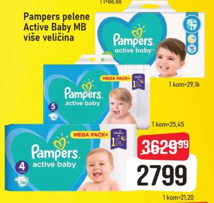 Pampers pelene Active Baby MB više veličina