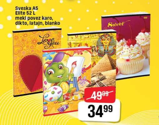 Sveska A5 Elite 52 L
