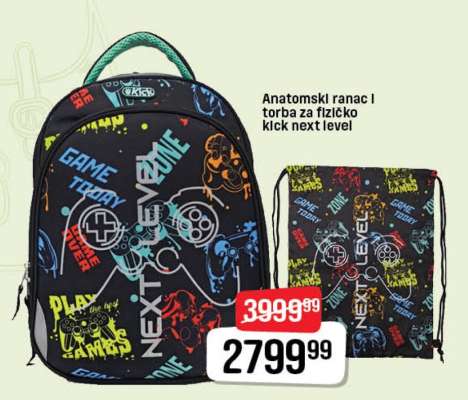 Anatomski ranac i torba za fizičko kick next level