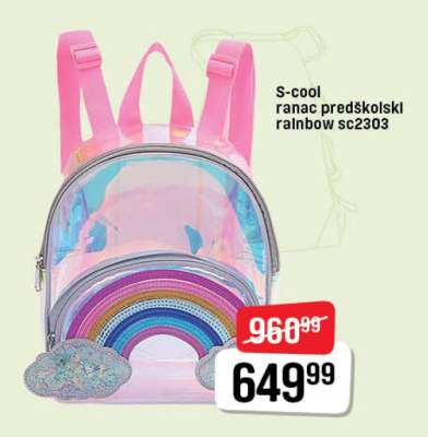 S-cool ranac predškolski rainbow sc2303
