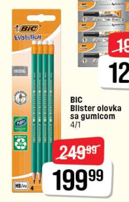 BIC Blister olovka sa gumicom 4/1