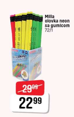 Milla olovka neon sa gumicom 72/1