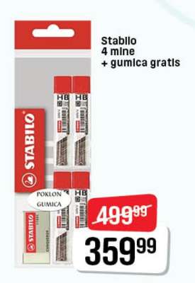 Stabilo 4 mine + gumica gratis