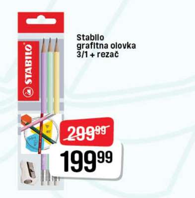 Stabilo grafitna olovka 3/1 + rezač