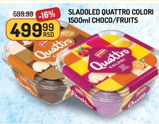 SLADOLED QUATTRO COLORI 1500ml CHOCO/FRUITS