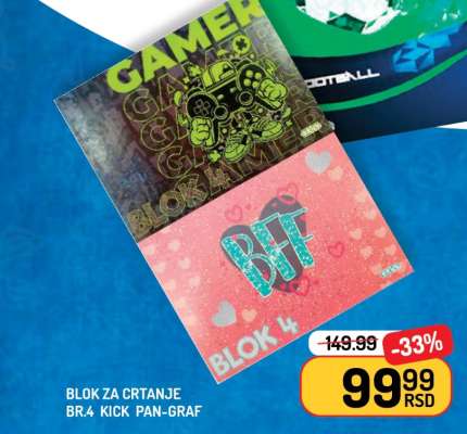 Blok za crtanje br.4 Kick Pan-Graf