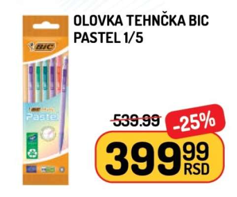 Olovka tehnička BIC Pastel 1/5