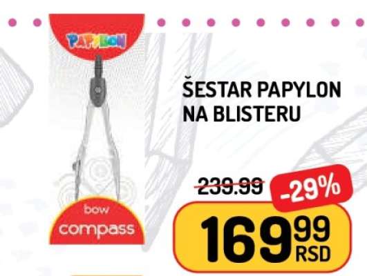 Šestar Papylon na blisteru