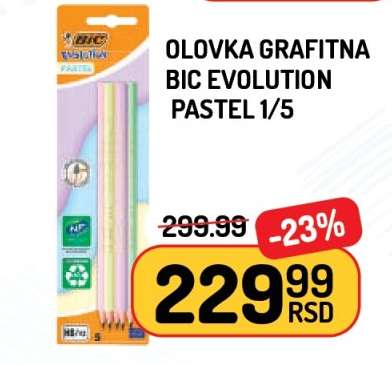 Olovka grafitna BIC Evolution Pastel 1/5