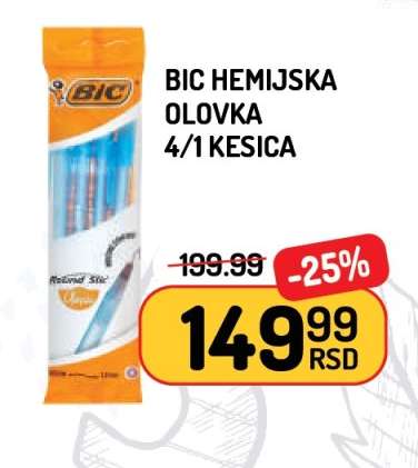 BIC Hemijska Olovka 4/1 Kesica