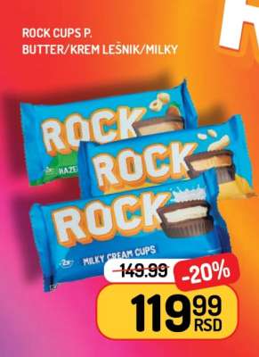 ROCK CUPS P. BUTTER/KREM LEŠNIK/MILKY