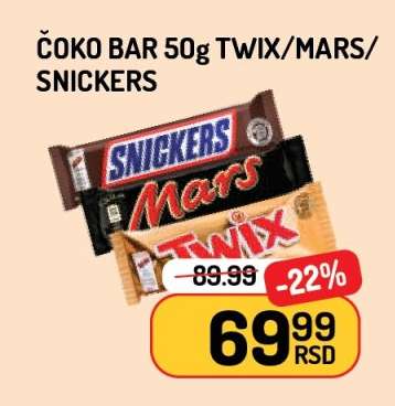 Čoko Bar 50g Twix/Mars/Snickers