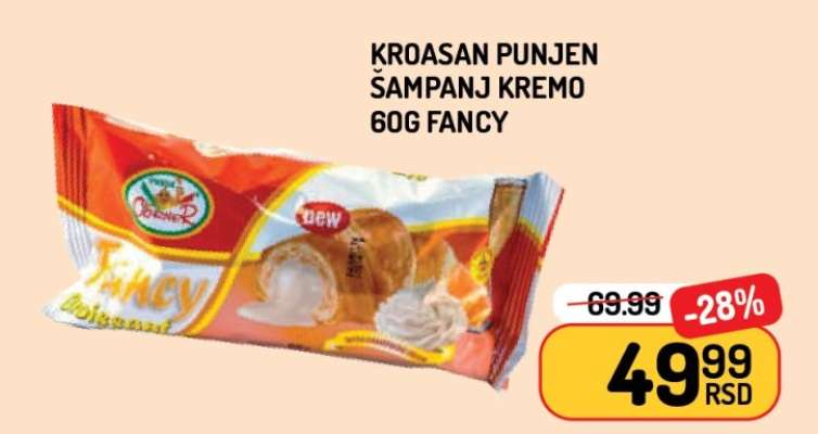 Kroasan punjen šampanj kremom 60g Fancy