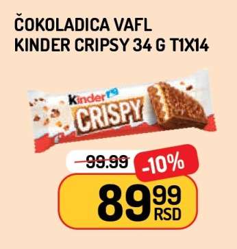 Čokoladica Vafl Kinder Crispy 34 g T1x14