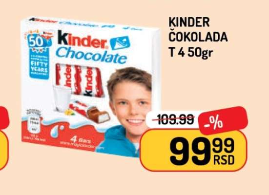 KINDER ČOKOLADA T 4 50gr