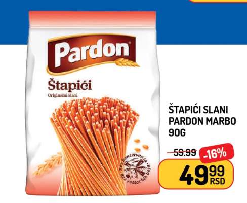 Štapići slani Pardon Marbo 90g