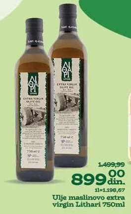 Ulje maslinovo extra virgin Lithari 750ml