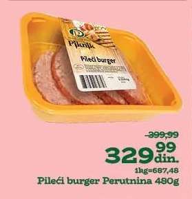Pileći burger Perutnina 480g