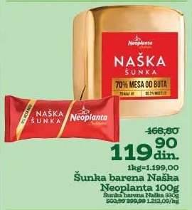 Šunka barena Naška Neoplanta 100g