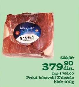 Pršut lokavski Z'dežele blok 100g