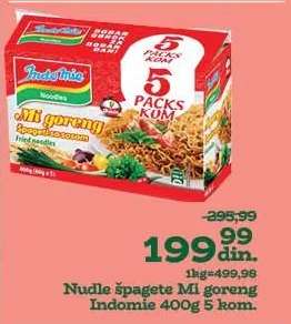 Nudle špagete Mi goreng Indomie 400g 5 kom.