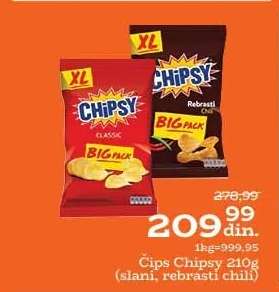Čips Chipsy 210g